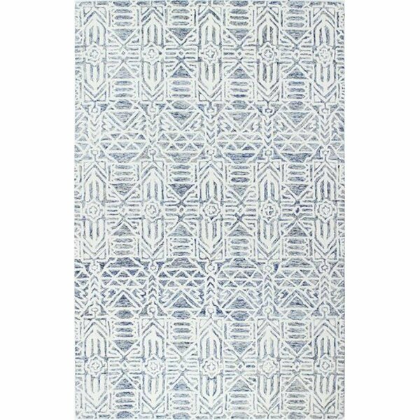 Bashian 5 ft. x 7 ft. 6 in. Verona Collection Transitional 100 Percent Wool Hand Tufted Area Rug Ivy & Blue R130-IVBL-5X7.6-LC162